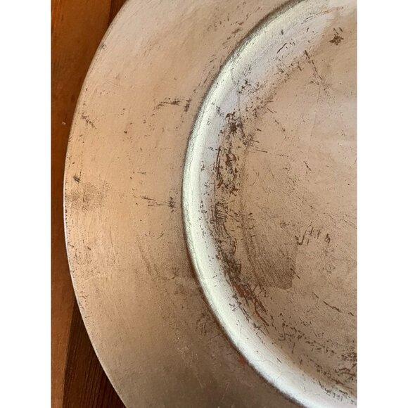 Set Of 4 Pier 1 Ceramic Charger Plates 13" in Distressed Metallic Finish Italy - Picture 2 of 5